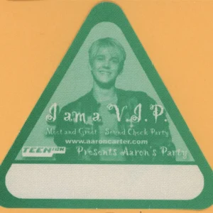 Aaron Carter Concert Tour VIP Backstage Pass