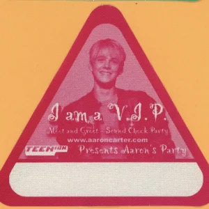Aaron Carter Concert Tour VIP Backstage Pass