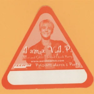 Aaron Carter Concert Tour VIP Backstage Pass