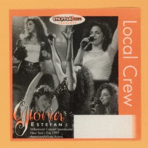 Gloria Estefan 1999 Millenium Concert Tour CREW Backstage Pass