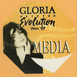 Gloria Estefan 1997 Evolution Concert Tour MEDIA Backstage Pass