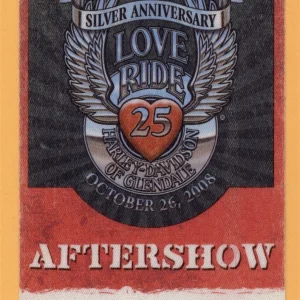 Foo Fighters 2008 Harley Davidson Love Ride 25 Concert Tour Backstage Pass