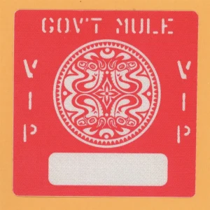 Gov't Mule 2004 Déjà Voodoo Concert Tour VIP Backstage Pass