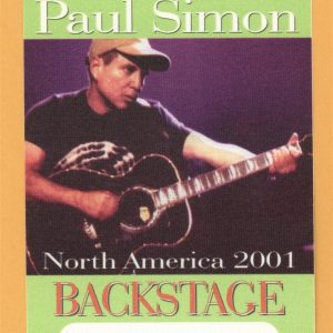 Paul Simon 2001 You're the One Concert Tour Backstage Pass