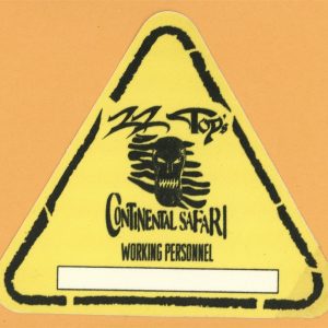 ZZ Top 1996 Continental Safari Concert Tour Working Backstage Pass - Small Print