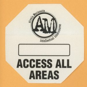 Alanis Morissette 1995 Intellectual Intercourse Concert Tour AAA Backstage Pass