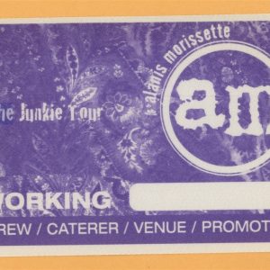 Alanis Morissette 1998 Junkie Tour Concert Tour WORKING Backstage Pass