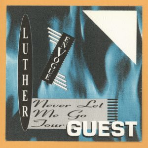 Luther Vandross 1993 Never Let Me Go Concert Tour GUEST Backstage Pass