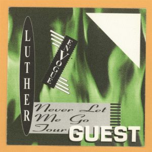 Luther Vandross 1993 Never Let Me Go Concert Tour GUEST Backstage Pass