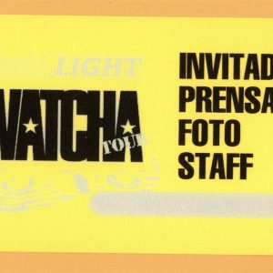 Watcha 2008 Concert Tour Backstage Pass