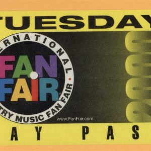 Waylon Jennings 1999 Fan Fair Country Concert Tour DAY Backstage Pass