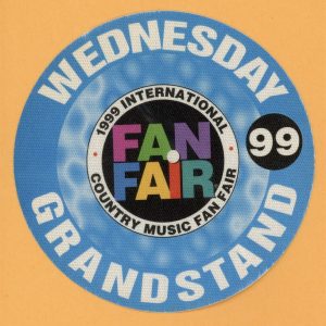 Waylon Jennings 1999 Fan Fair Country Concert Tour GRANDSTAND Backstage Pass