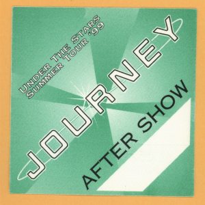 Journey 1999 Under The Stars Concert Tour Aftershow Backstage Pass