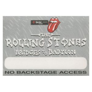 Rolling Stones 1997 Bridges to Babylon Concert Tour No Access Backstage Pass
