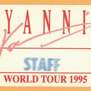 Yanni 1995 Concert Tour Staff Backstage Pass