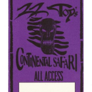 ZZ Top 1996 Continental Safari Concert Tour All Access Backstage Pass