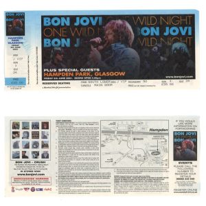 Bon Jovi One Wild Night Hampden Park, Glasgow Ticket - 2001 Crush Tour