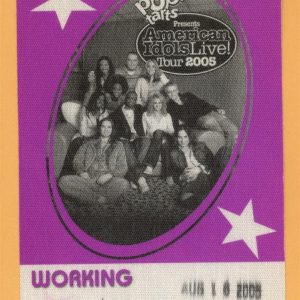 American Idols Live 2005 Concert Tour WORKING Backstage Pass