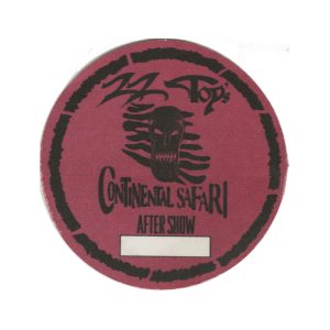 ZZ Top 1996 Continental Safari Concert Tour Aftershow Backstage Pass