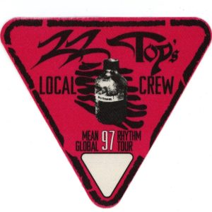 ZZ Top 1997 Continental Safari Concert Tour Local Crew Backstage Pass