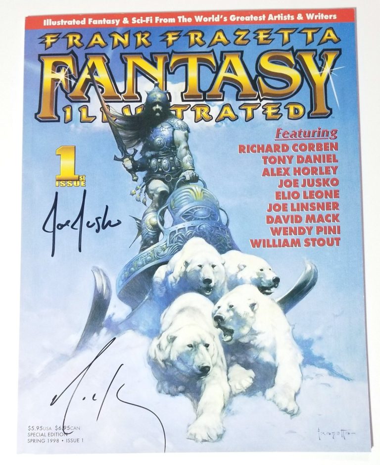 Joe Jusko & David Mack SIGNED Frank Frazetta Fantasy Comic Magazine Issue #1 COA