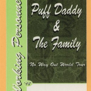 Puff Daddy & Family 1998 No Way Out Concert Tour WORKING Backstage Pass