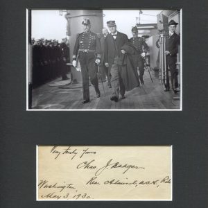 Admiral Charles Johnston Badger Spanish–American War WWI Signed Autograph Photo