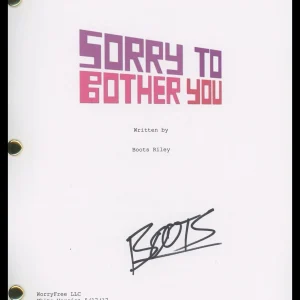 Boots Riley "Sorry to Bother You" Writer AUTOGRAPH Signed Script Screenplay ACOA
