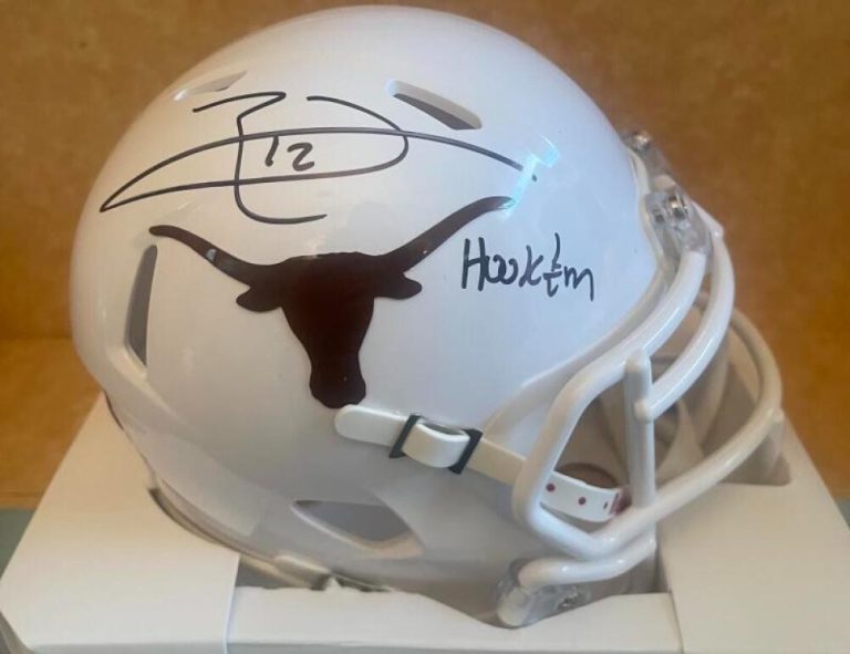EARL THOMAS SIGNED AUTOGRAPHED TEXAS HOOK EM SPEED MINI HELMET BECKETT