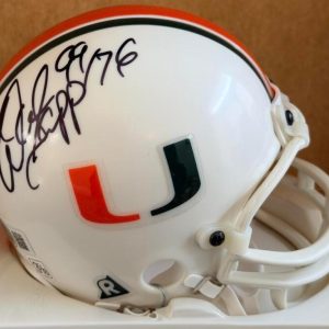 WARREN SAPP MIAMI HURRICANES RARE SIGNED MINI HELMET BECKETT AUTHENTICATED