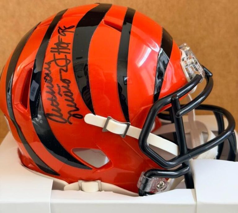 ANTHONY MUNOZ CINCINNATI BENGALS HOF SIGNED SPEED MINI HELMET BECKETT