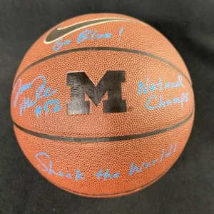 Terry Mills Signed Triple Inscribed Michigan Wolverines Basketball JSA COA