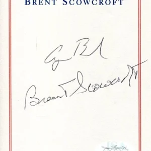 George H. W. Bush US President Brent Scowcroft Signed Autograph Bookplate JSA