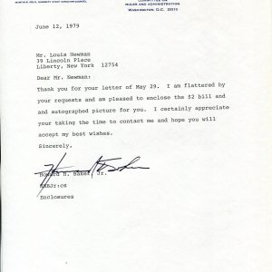 Howard Baker US Senator White House Chief of Staff Ambassador Signed Autograph