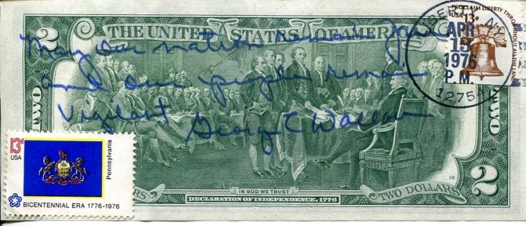 George Wallace Governor Of Alabama Segregationist Signed Autograph $2 Bill Quote