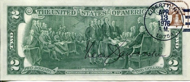 Leon Jaworski Watergate Special Prosecutor Richar Nixon Signed Autograph $2 Bill