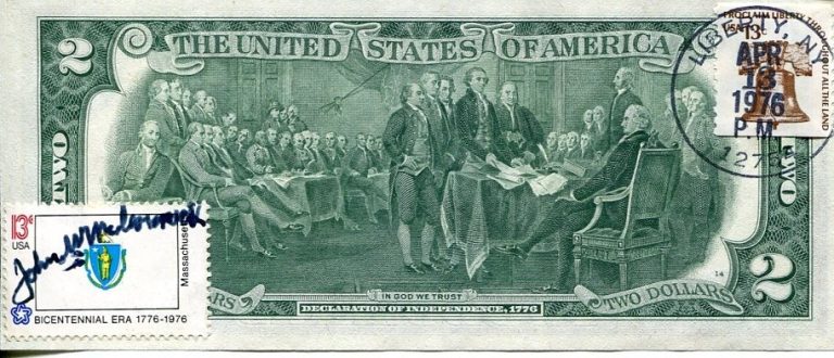 John W. McCormack Speaker Of The House Massachusetts Signed Autograph $2 Bill