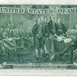Arthur Goldberg Supreme Court Justice Secretary Labor Signed Autograph $2 Bill