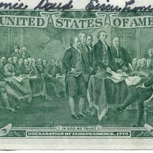 Mamie Eisenhower First Lady Wife President Dwight E Signed Autograph $2 Bill