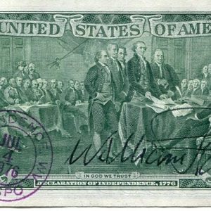 William Proxmire US Senator Wisconsin Army WWII Signed Autograph $2 Bill