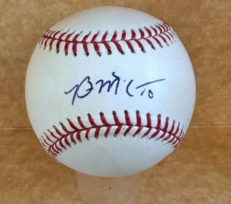 BRIAN MCCANN BRAVES/ASTROS SIGNED AUTOGRAPHED M.L. BASEBALL JSA AUTH