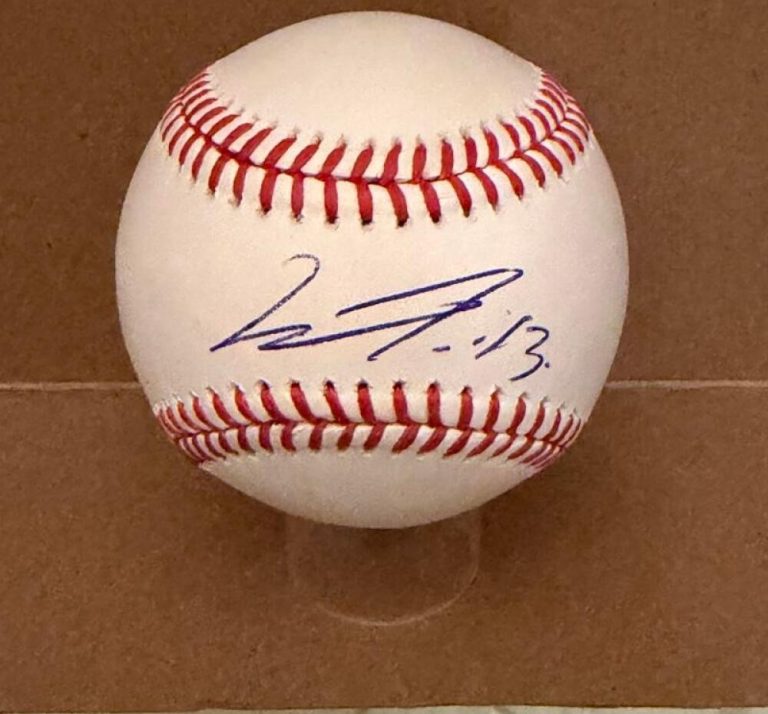 JUNIOR CAMINERO TAMPA BAY RAYS SIGNED AUTO M.L. BASEBALL BECKETT AUTH