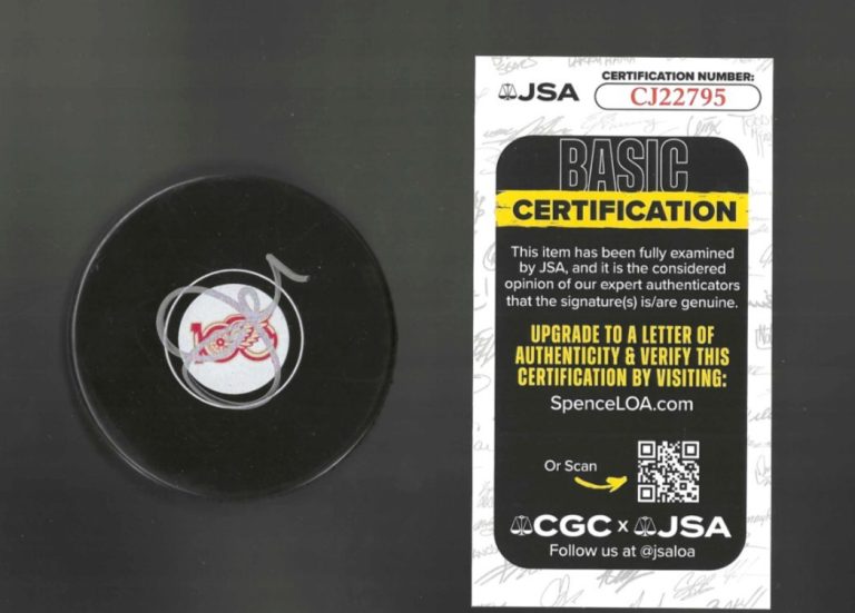 Jim Nill Signed Detroit Red Wings Centennial 100th Puck JSA COA