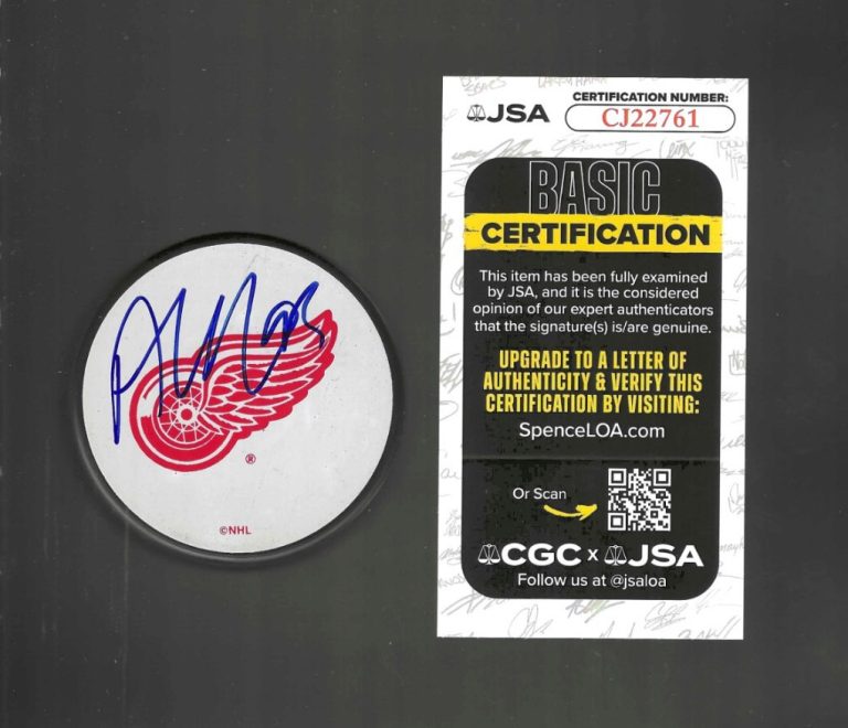 Alex DeBrincat Signed Detroit Red Wings HockeyTown Puck JSA COA