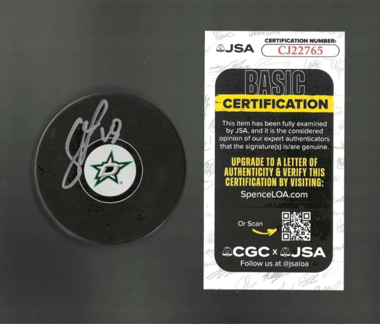 Sam Steel Signed Dallas Stars Puck JSA COA