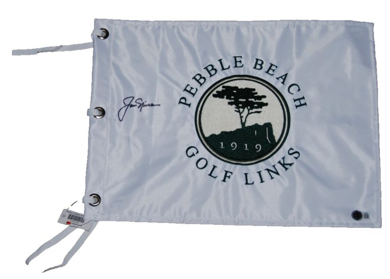 JACK NICKLAUS signed (PEBBLE BEACH) 1972 US OPEN Golf pin flag BECKETT AE38950