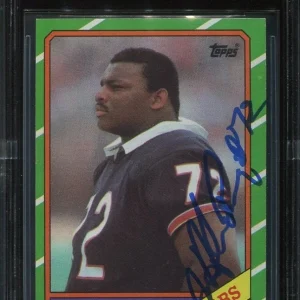 1985 BEARS WILLIAM PERRY signed auto 1986 TOPPS ROOKIE CARD RC BECKETT 10 (BAS)