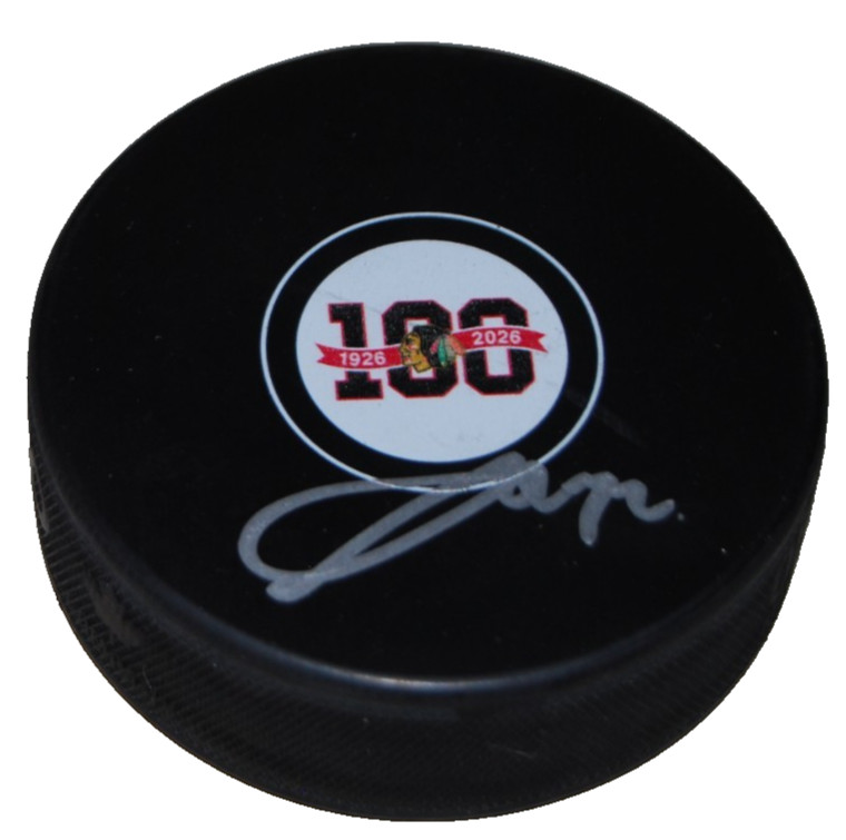 ALEX VLASIC signed (CHICAGO BLACKHAWKS) 100th Anniversary puck BECKETT BV10242