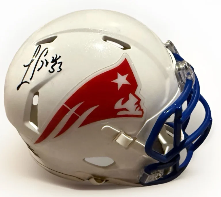 LARRY IZZO signed (NEW ENGLAND PATRIOTS) mini football helmet BECKETT BS38373