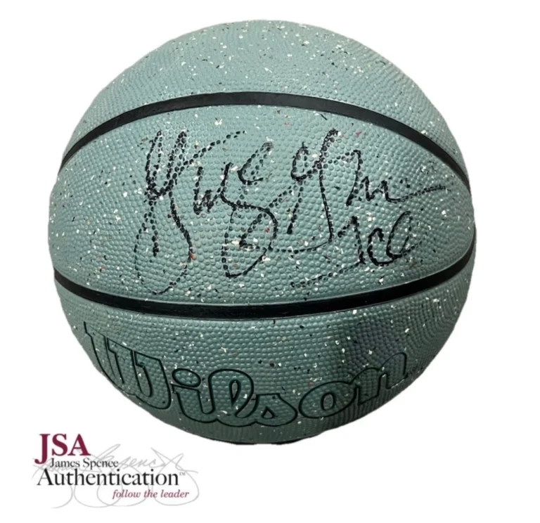GEORGE GERVIN signed (SAN ANTONIO SPURS NBA Official size basketball JSA WB74854